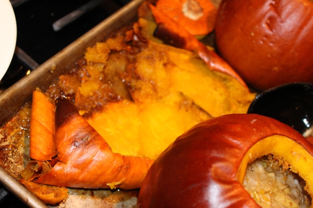 After you scrape the pumpkin clean, it might fall apart, so don't plan on carving these after you are done!