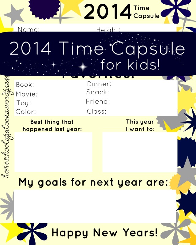 2014 Time Capsule for kids!
